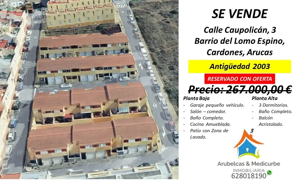Vista exterior de Casa adosada en venta en Cardones