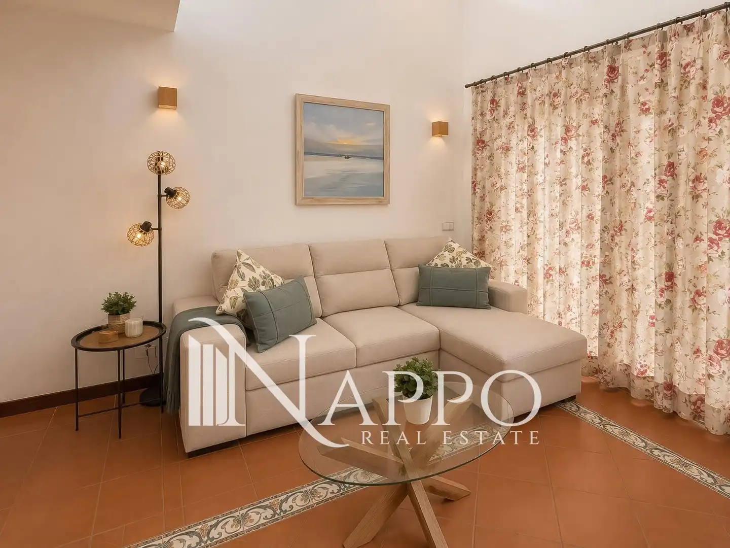 Sala de estar de Casa adosada de alquiler en Santanyí con Aire acondicionado, Calefacción y Jardín privado