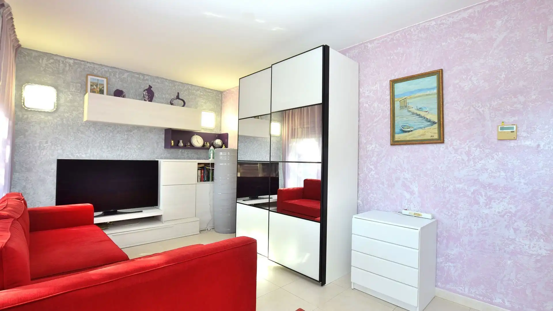 Wohnzimmer von Wohnung zum Verkauf in Salou mit Klimaanlage, Heizung und Privatgarten