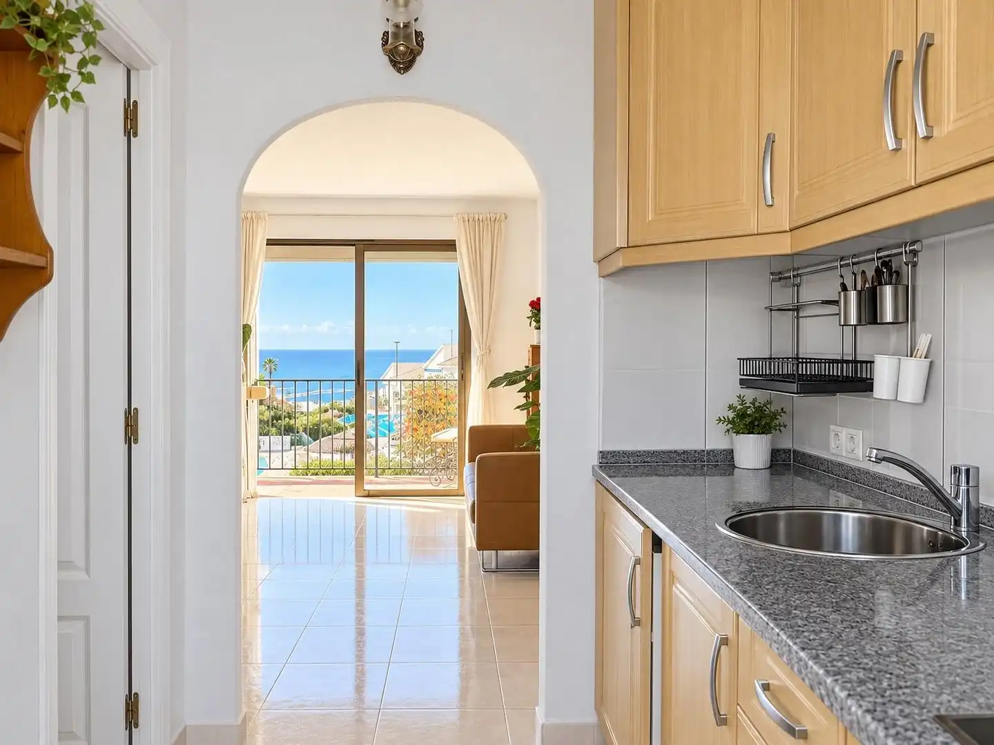Kitchen of Flat for sale in Mijas  with Private garden, Terrace and Community pool