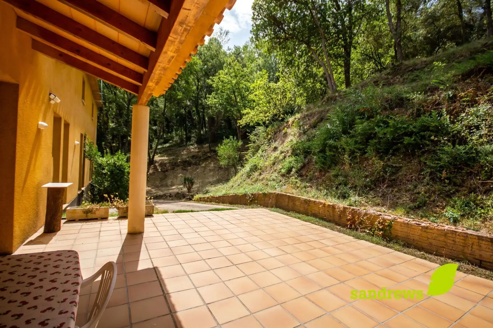 Terrassa de Finca rústica en venda en Porqueres amb Aire condicionat, Calefacció i Jardí privat
