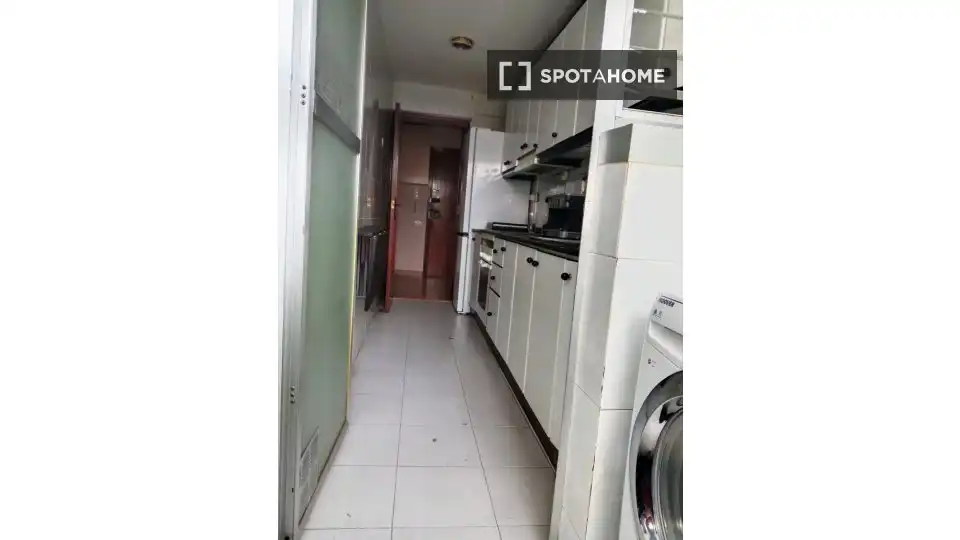 Kitchen of Flat for share in Badalona  with Air Conditioner, Terrace and Furnished