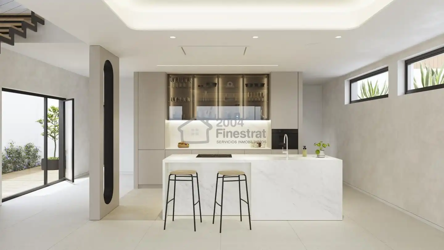 Cocina de Casa o chalet en venta en Finestrat con Aire acondicionado, Jardín privado y Terraza