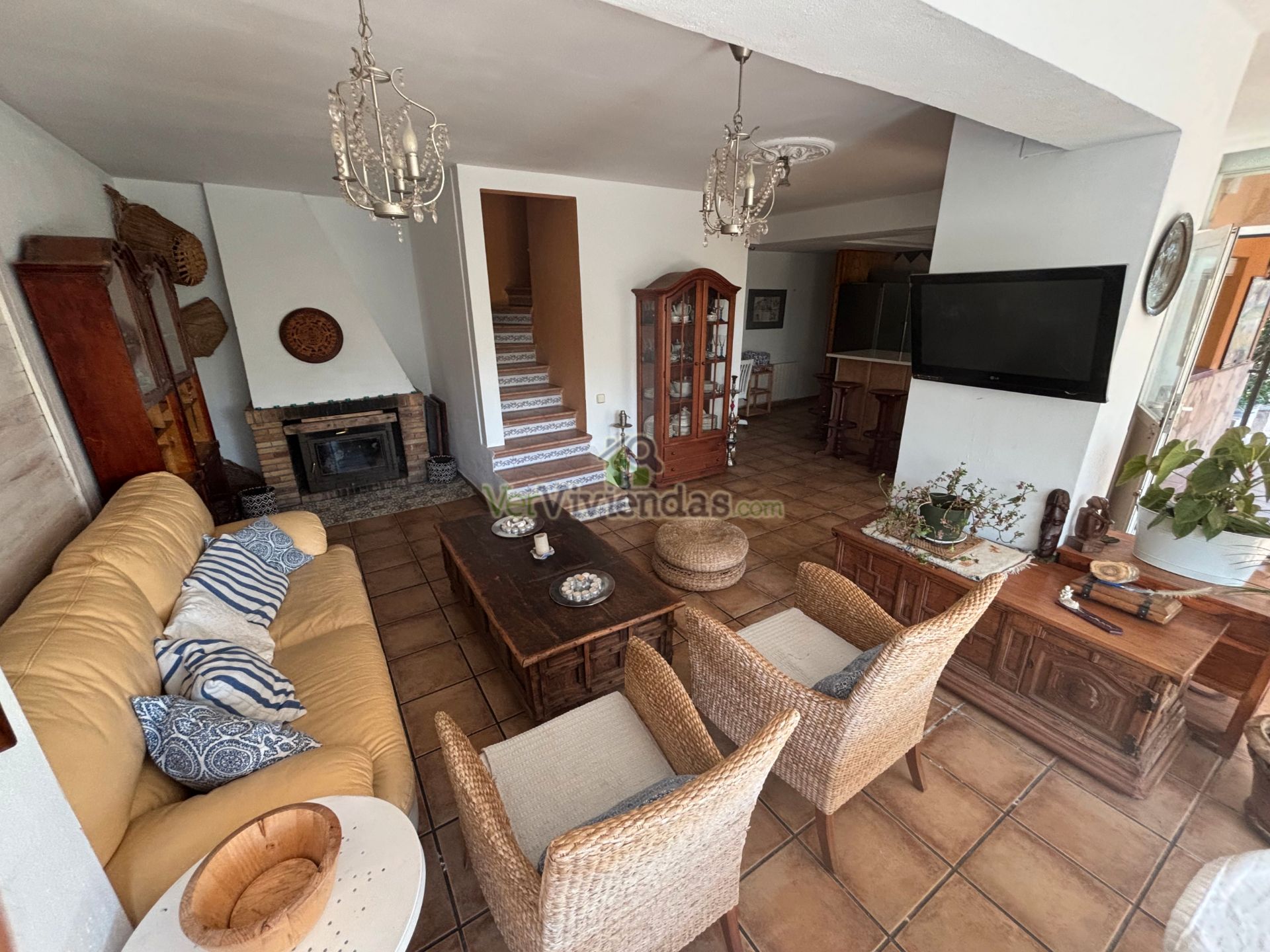 Living room of House or chalet for sale in Corbera de Llobregat  with Heating, Private garden and Parquet flooring