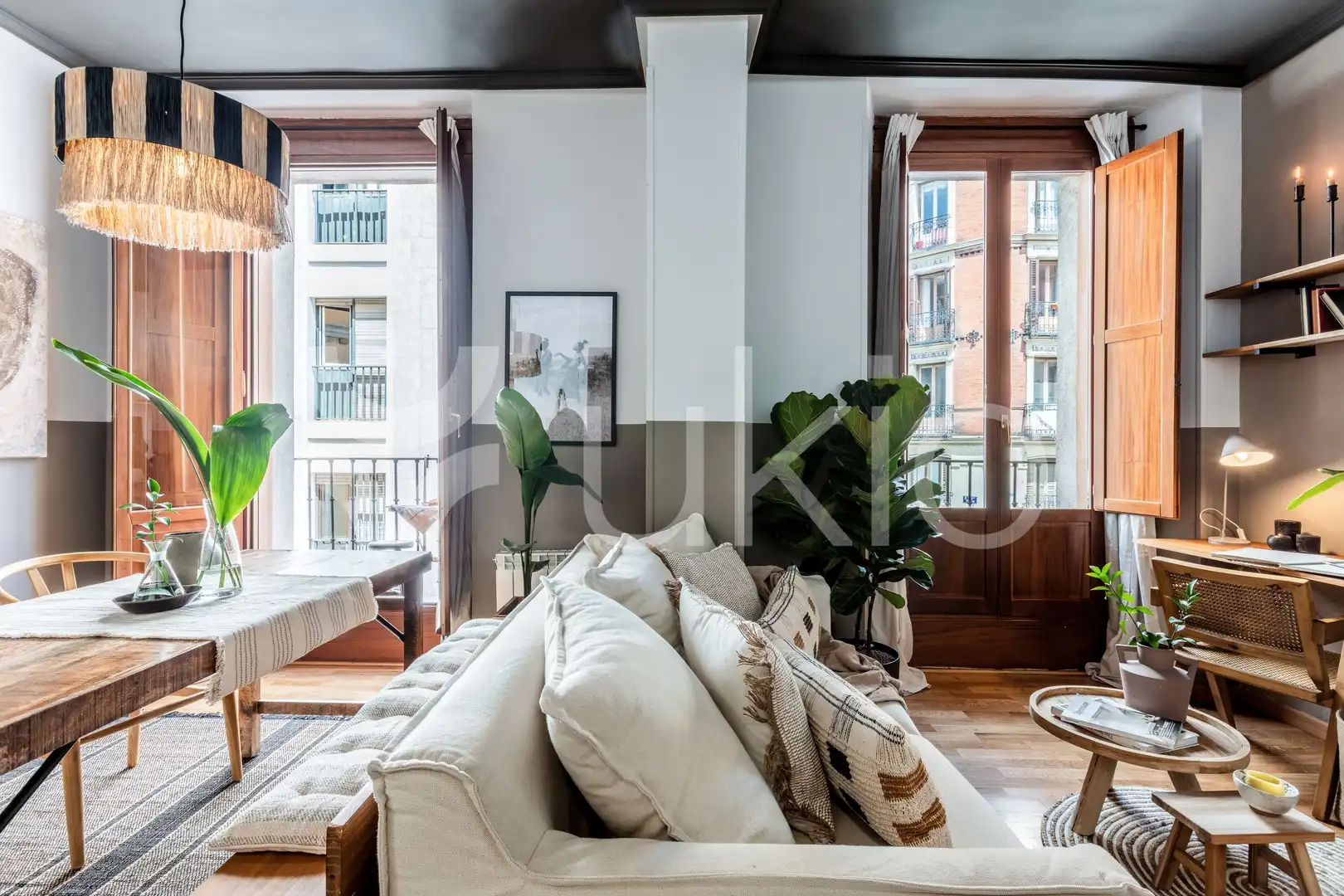Sala de estar de Apartamento de alquiler en Madrid con Aire acondicionado, Calefacción y Amueblado