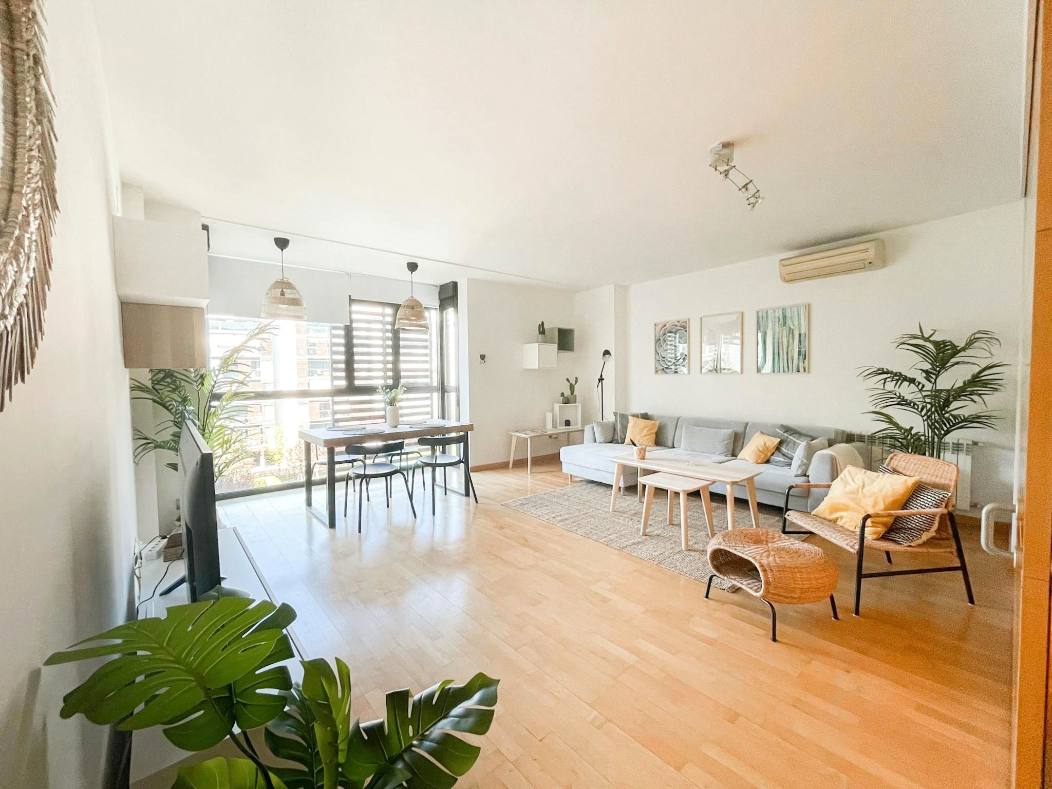 Living room of Flat to rent in  Madrid Capital  with Air Conditioner, Heating and Furnished