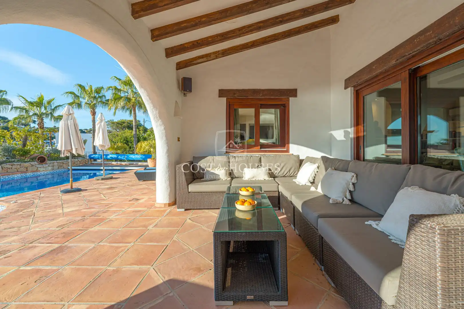 Terrassa de Casa o xalet en venda en Moraira amb Aire condicionat, Calefacció i Jardí privat