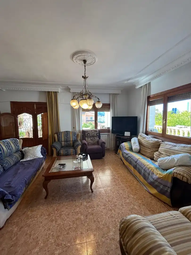 Living room of Houses for sale in Calpe / Calp  with Air Conditioner, Private garden and Terrace