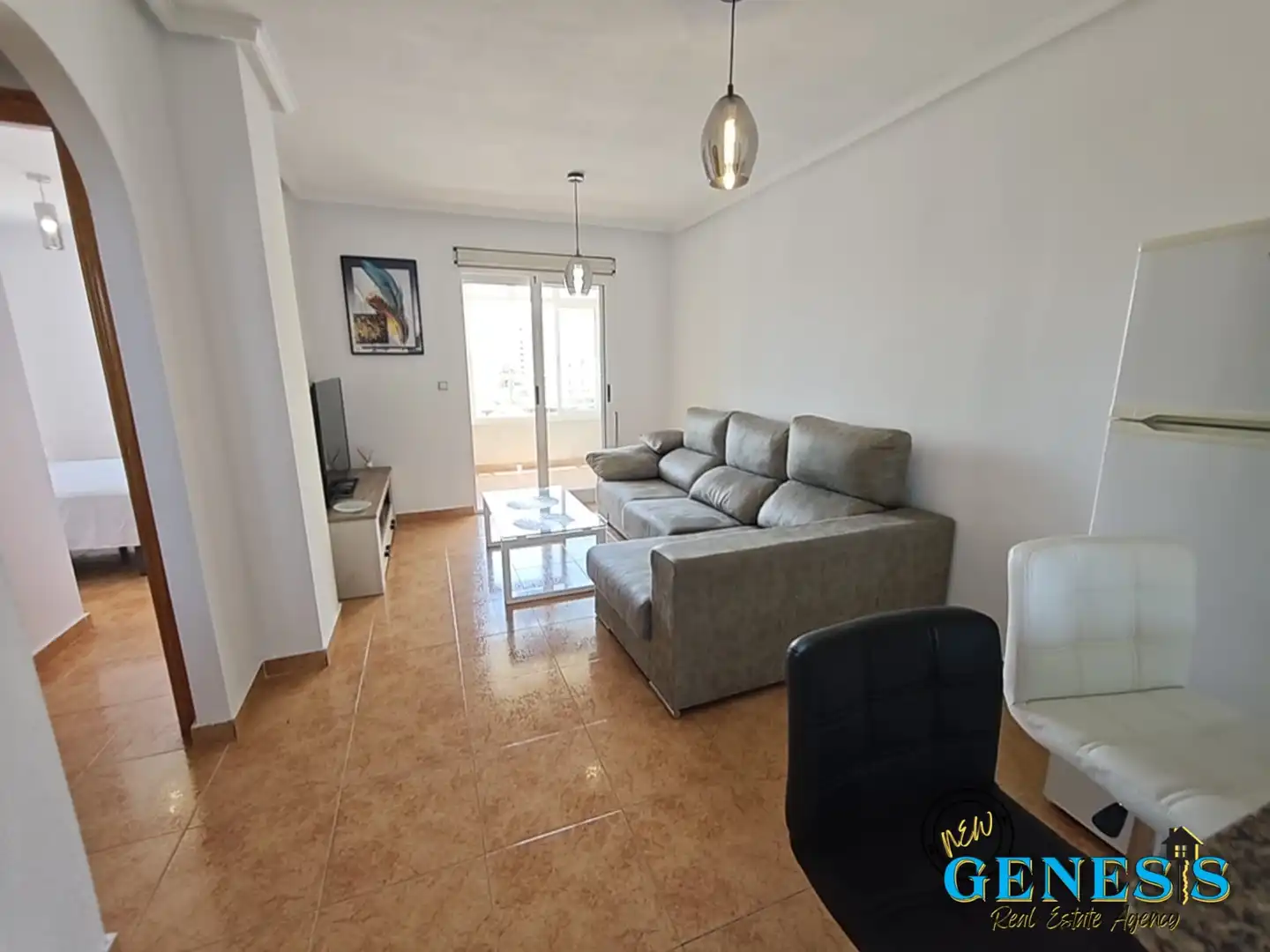 Sala de estar de Apartamento en venta en Torrevieja con Terraza, Amueblado y Lavadora