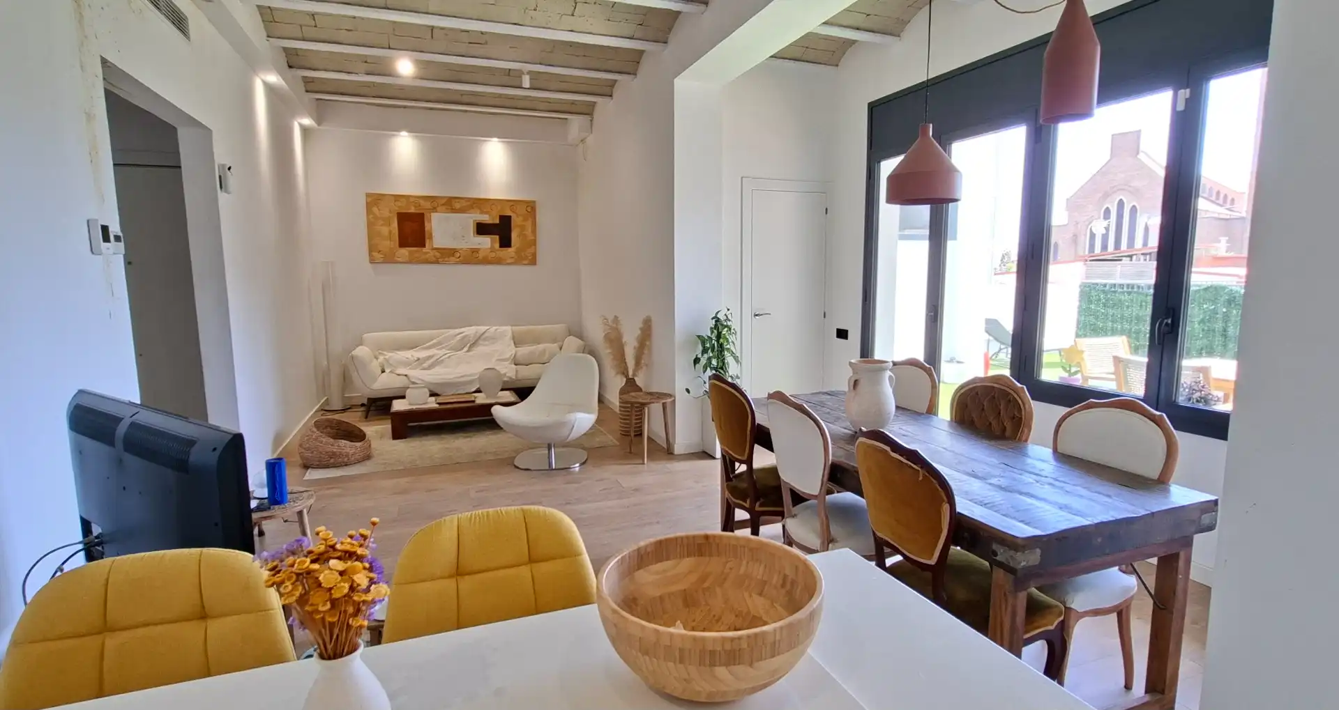 Living room of Flat for sale in Badalona  with Air Conditioner, Heating and Terrace