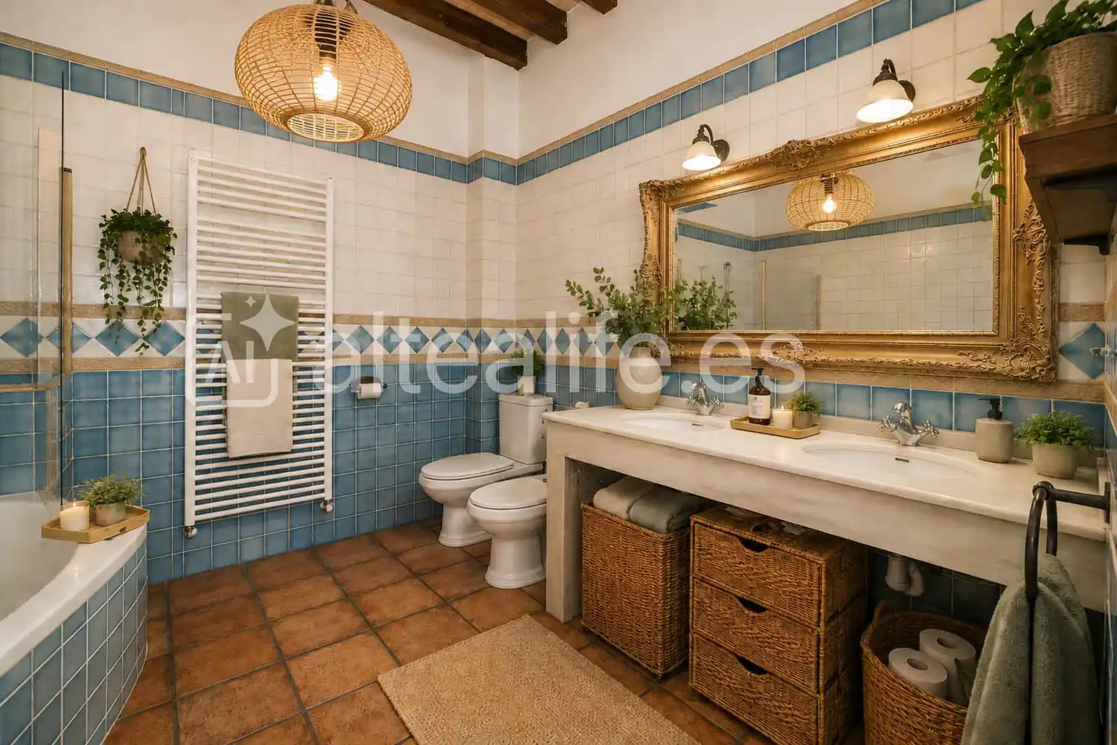 Badezimmer von Einfamilien-Reihenhaus zum Verkauf in Gandia mit Privatgarten, Terrasse und Abstellraum