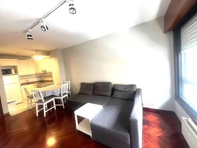 Wohnzimmer von Wohnung zur Miete in A Coruña Capital  mit Heizung, Parkett und Terrasse