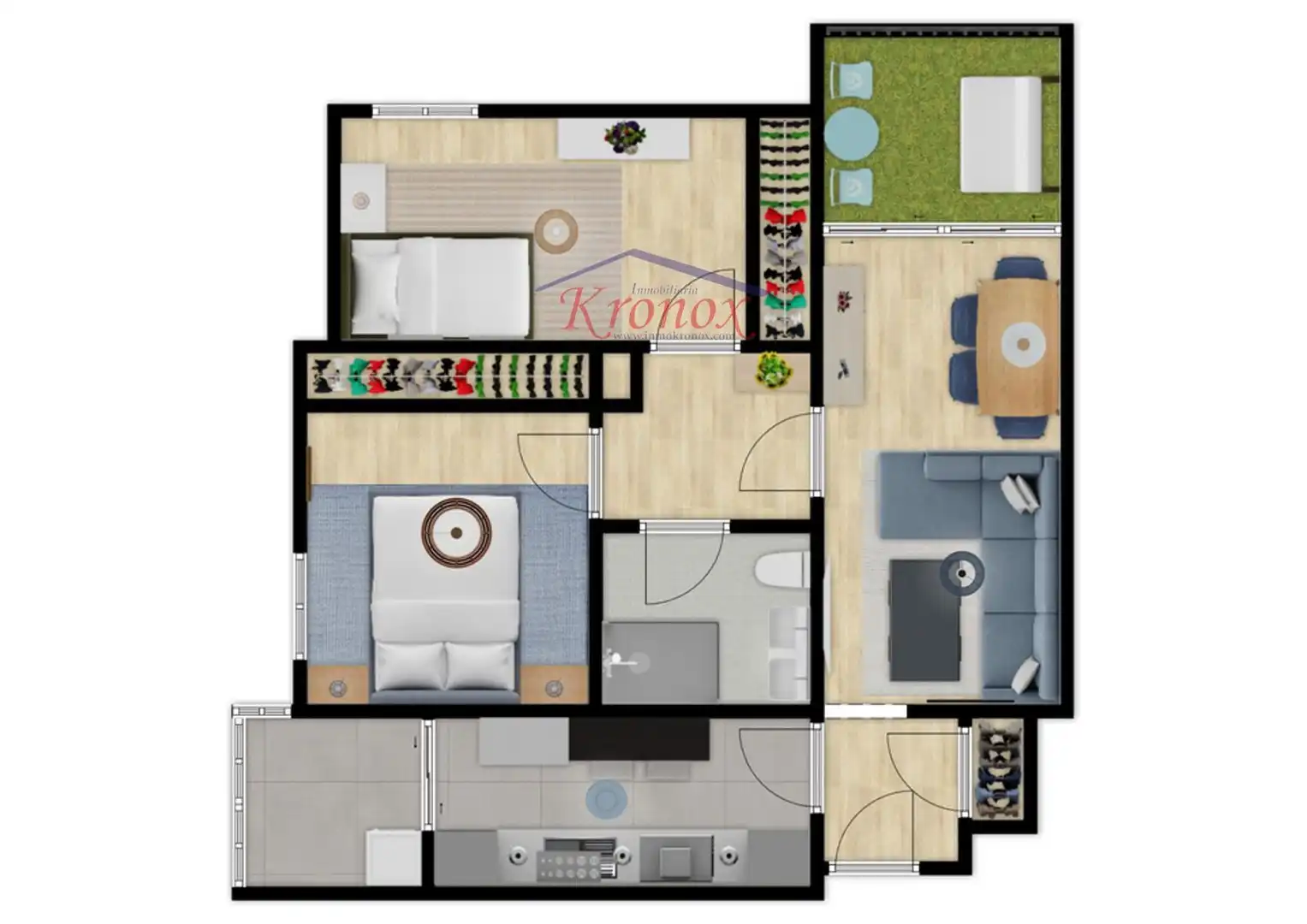 Schlafzimmer von Wohnung zum Verkauf in Madrid mit Klimaanlage, Heizung und Terrasse