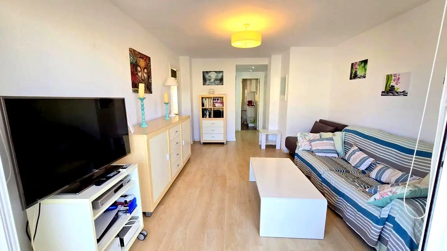 Sala d'estar de Apartament de lloguer en Gandia amb Aire condicionat, Parquet i Terrassa