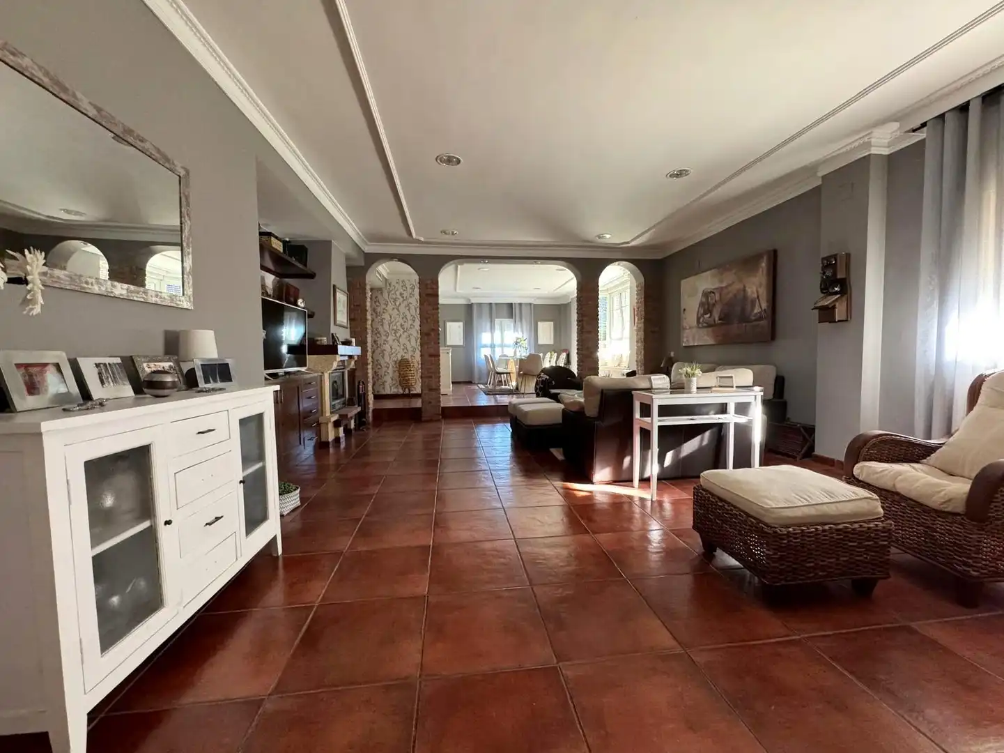 Sala d'estar de Casa o xalet en venda en Badajoz amb Aire condicionat, Jardí privat i Terrassa