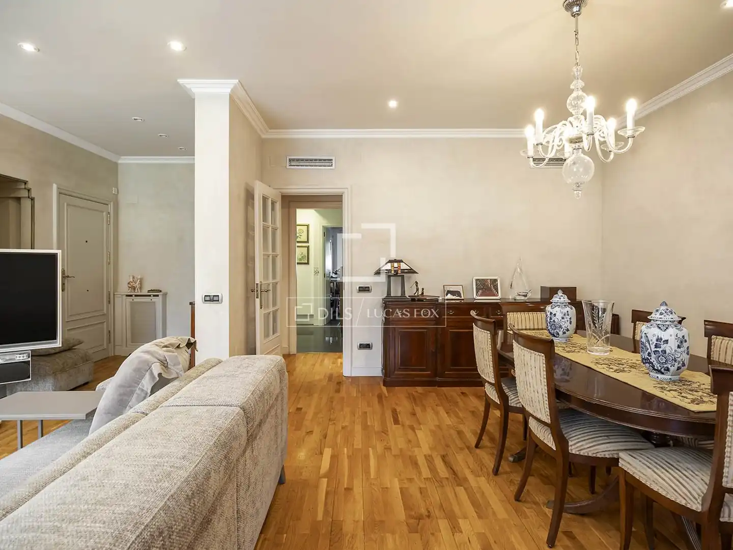 Esszimmer von Wohnung zur Miete in Barcelona mit Heizung, Privatgarten und Parkett