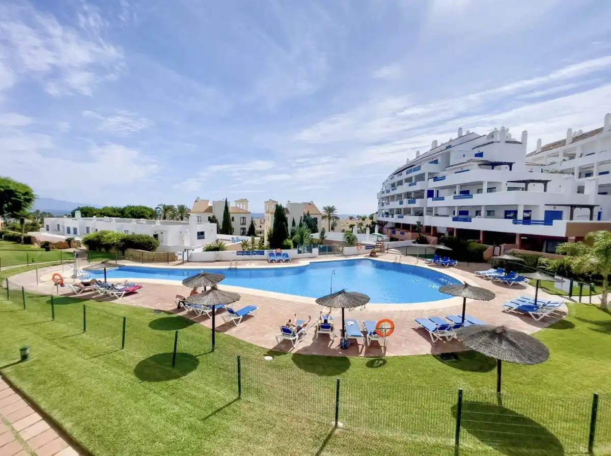 Exterior view of Duplexes for sale in Manilva  with Air Conditioner, Terrace and Community pool