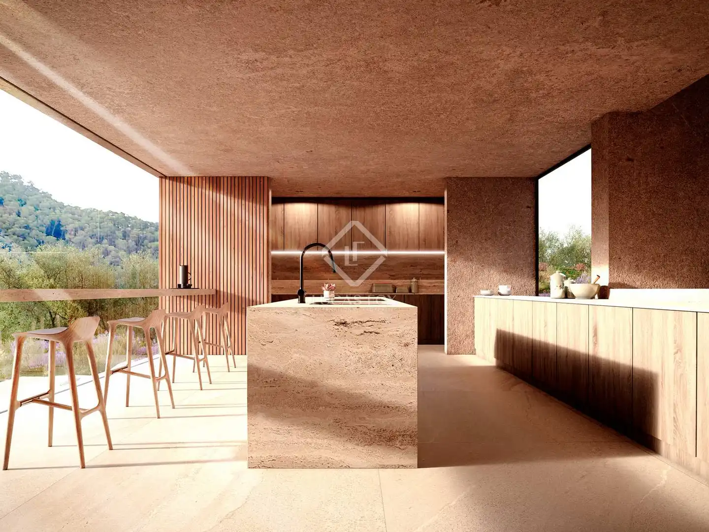 Cuina de Casa o xalet en venda en Santa Eulària des Riu amb Aire condicionat, Jardí privat i Terrassa