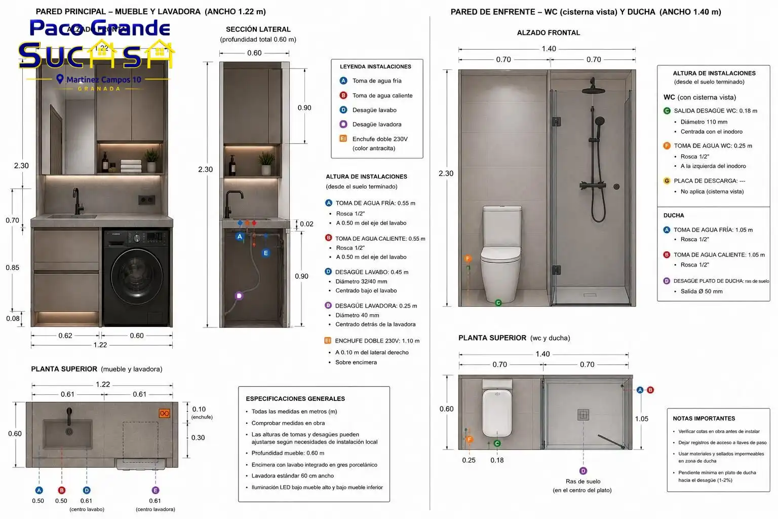 Badezimmer von Wohnung zum Verkauf in Gualchos mit Klimaanlage, Heizung und Privatgarten