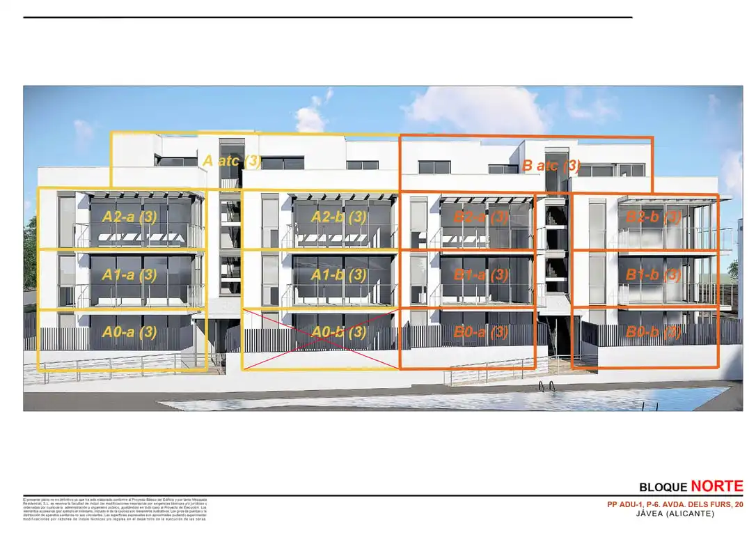 Außenansicht von Wohnung zum Verkauf in Jávea / Xàbia mit Klimaanlage, Privatgarten und Abstellraum