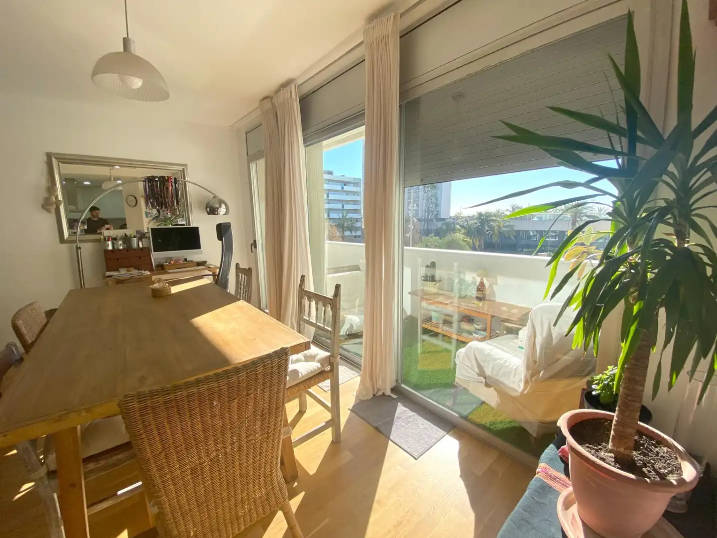 Terrasse von Wohnung zur Miete in Barcelona mit Heizung, Parkett und Möbliert