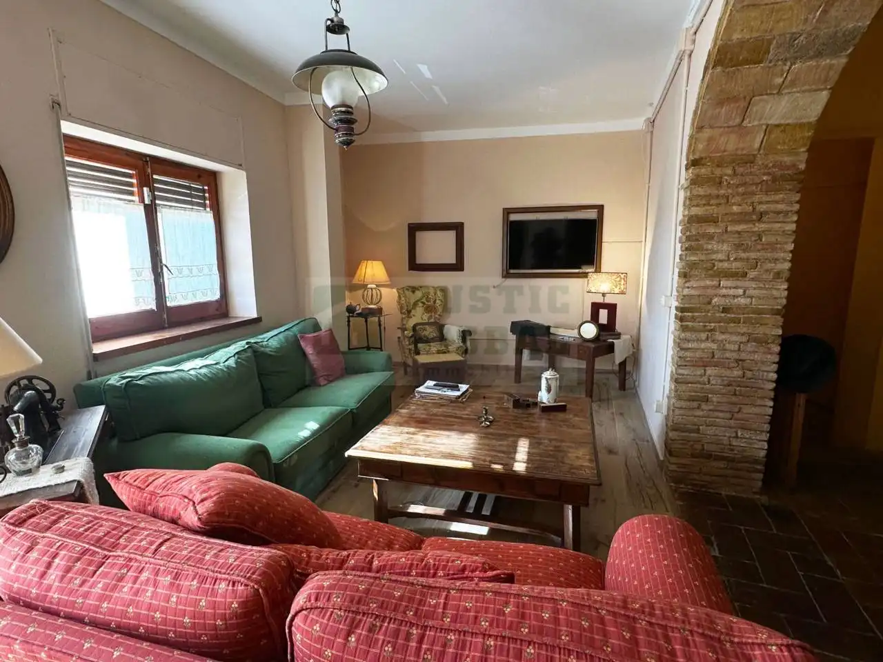 Sala de estar de Finca rústica en venta en Sant Joan de Mollet con Calefacción y Terraza
