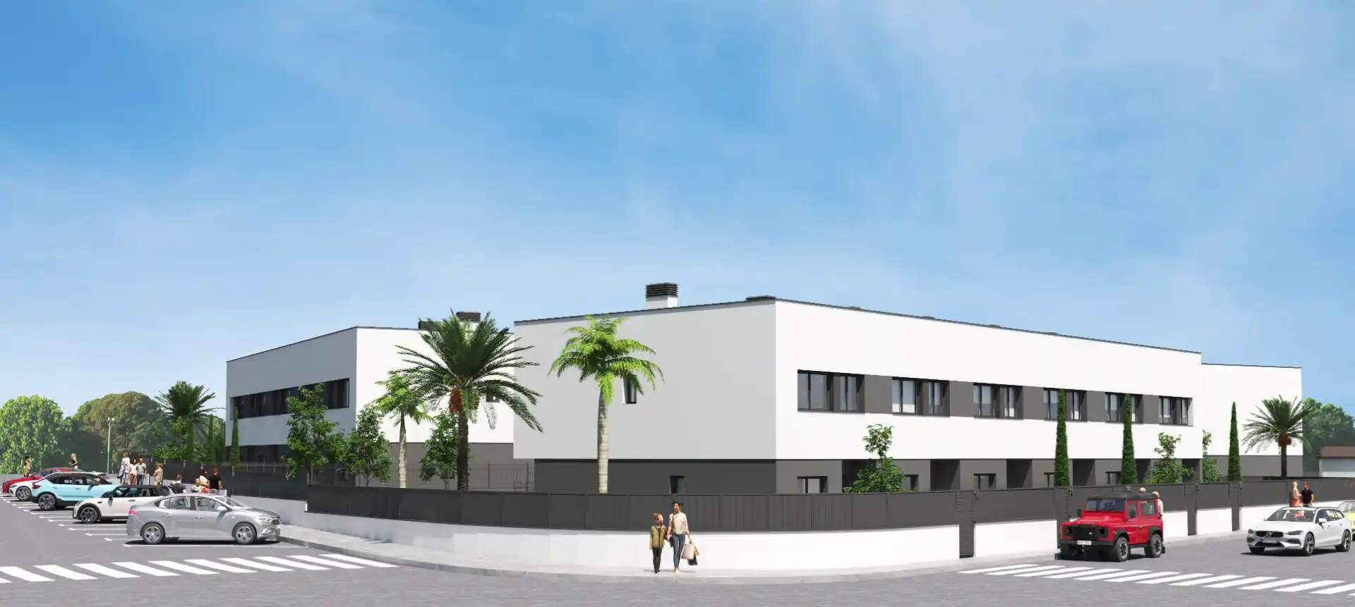 Außenansicht von Einfamilien-Reihenhaus zum Verkauf in El Vendrell mit Klimaanlage, Heizung und Privatgarten