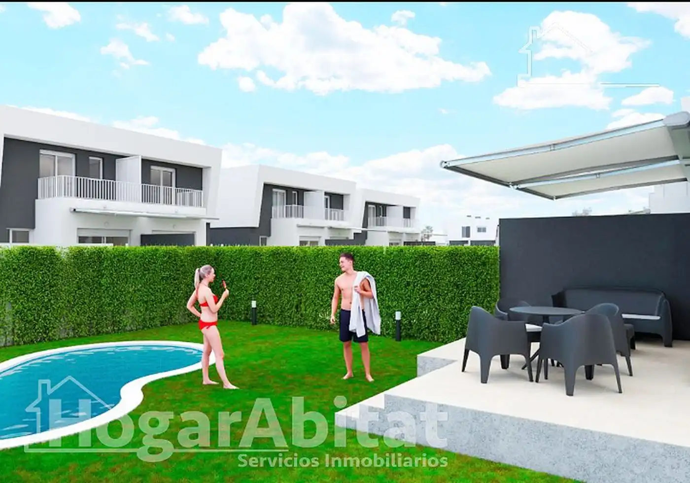 Jardín de Casa adosada en venta en Oropesa del Mar / Orpesa con Aire acondicionado, Jardín privado y Terraza
