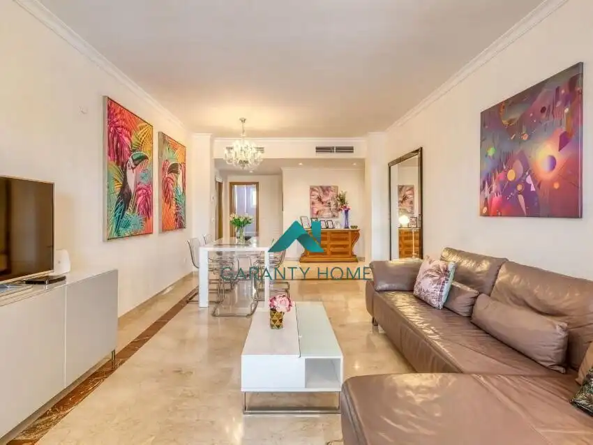 Living room of Flat for rent in Estepona  with Air Conditioner, Heating and Terrace