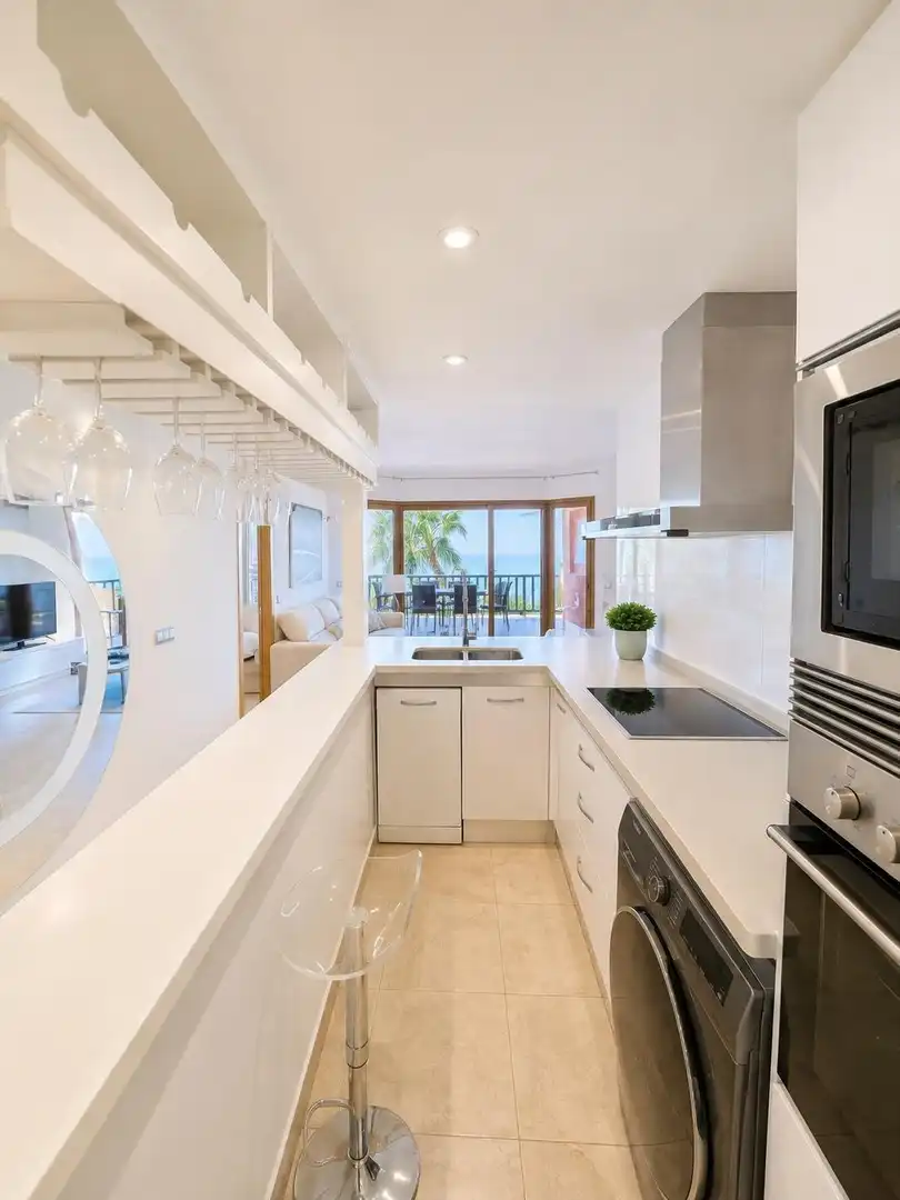 Cocina de Apartamento en venta en Benalmádena con Aire acondicionado, Jardín privado y Terraza