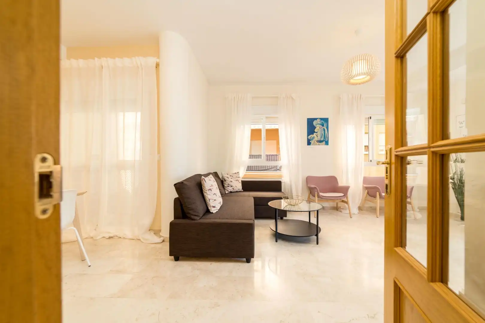Sala d'estar de Àtic de lloguer en Málaga amb Aire condicionat, Calefacció i Terrassa