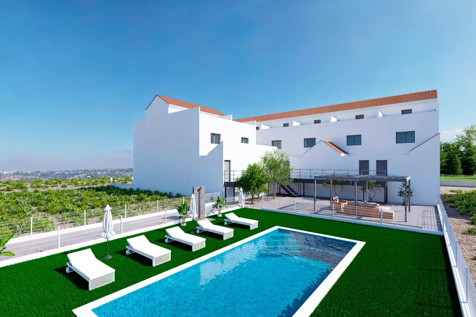 Piscina de Casa adosada en venda en Rafal amb Terrassa, Balcó i Piscina comunitària