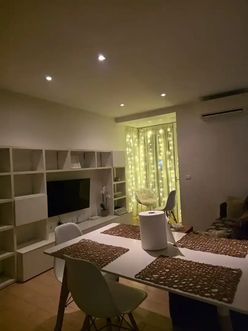 Sala de estar de Piso de alquiler en Estepona con Aire acondicionado, Amueblado y Balcón