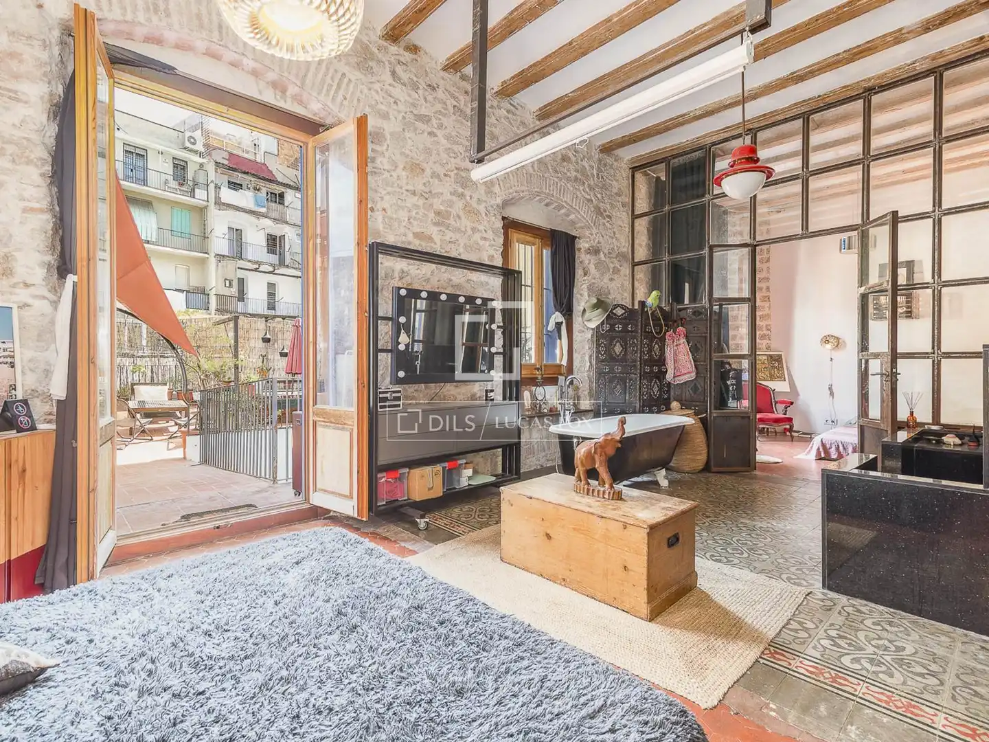 Sala de estar de Piso en venta en Barcelona con Aire acondicionado, Terraza y Balcón
