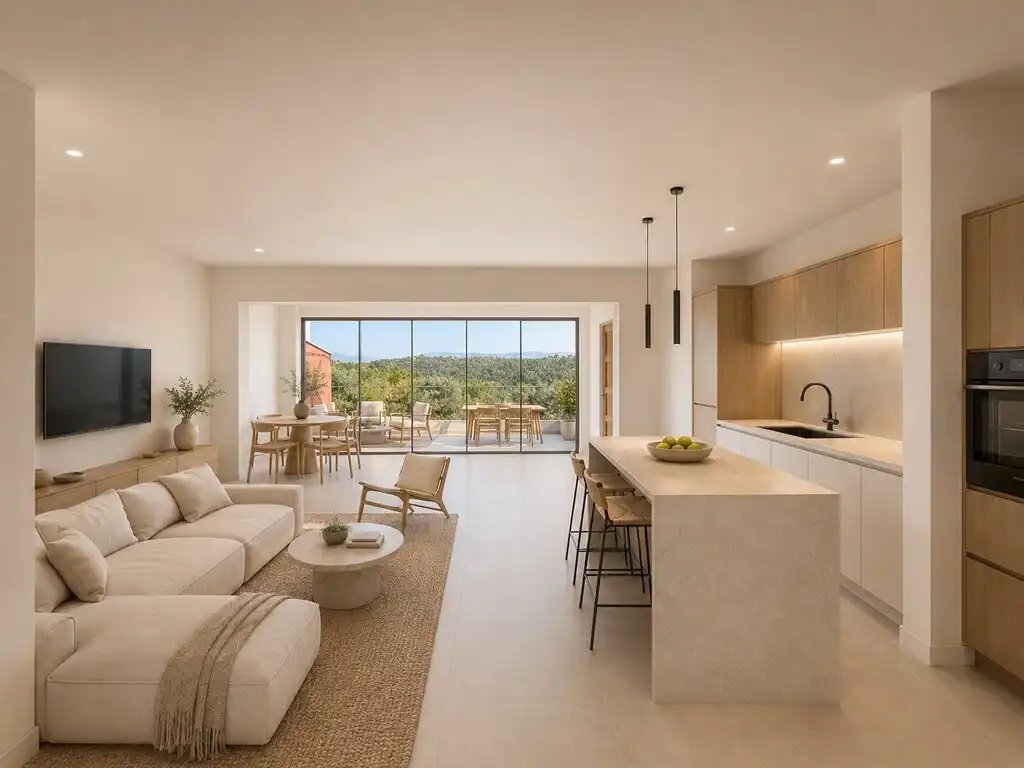 Sala de estar de Finca rústica en venta en Campanet con Aire acondicionado, Jardín privado y Terraza
