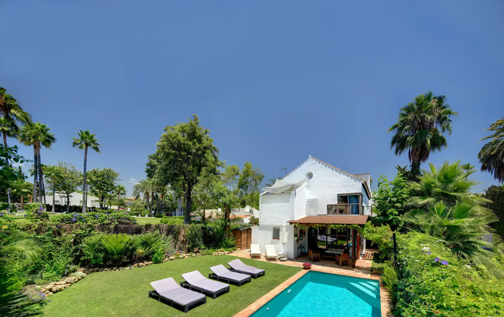 Jardí de Casa o xalet de lloguer en Marbella amb Jardí privat, Terrassa i Piscina