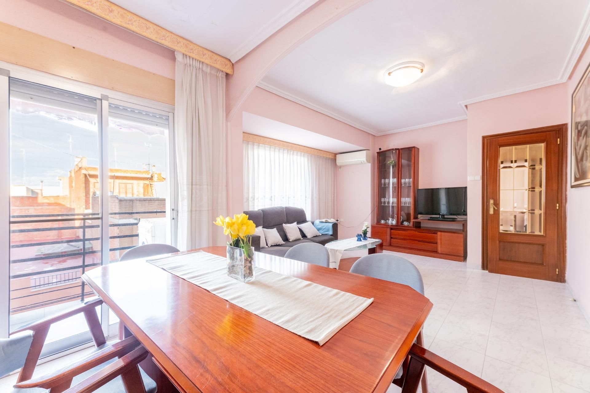 Living room of Flat for sale in Almàssera  with Air Conditioner, Furnished and Balcony