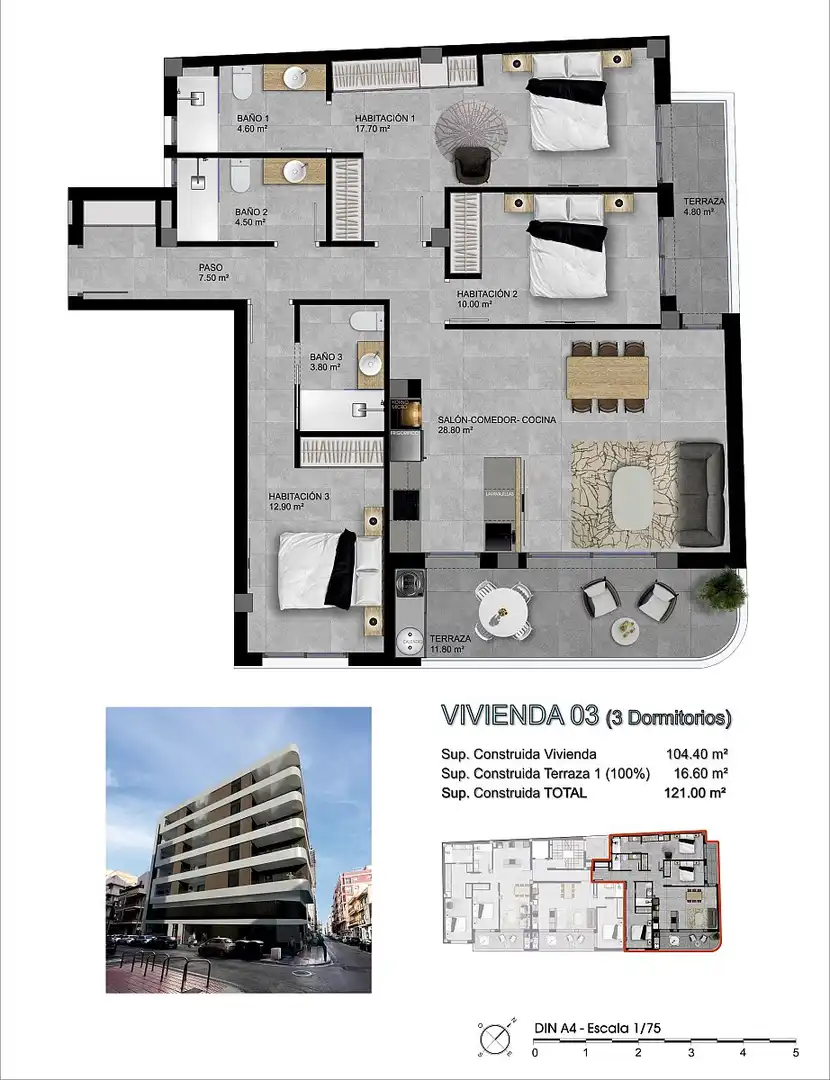Appartement compact avec terrasse à vendre à Santa Pola ciudad, imagen 17