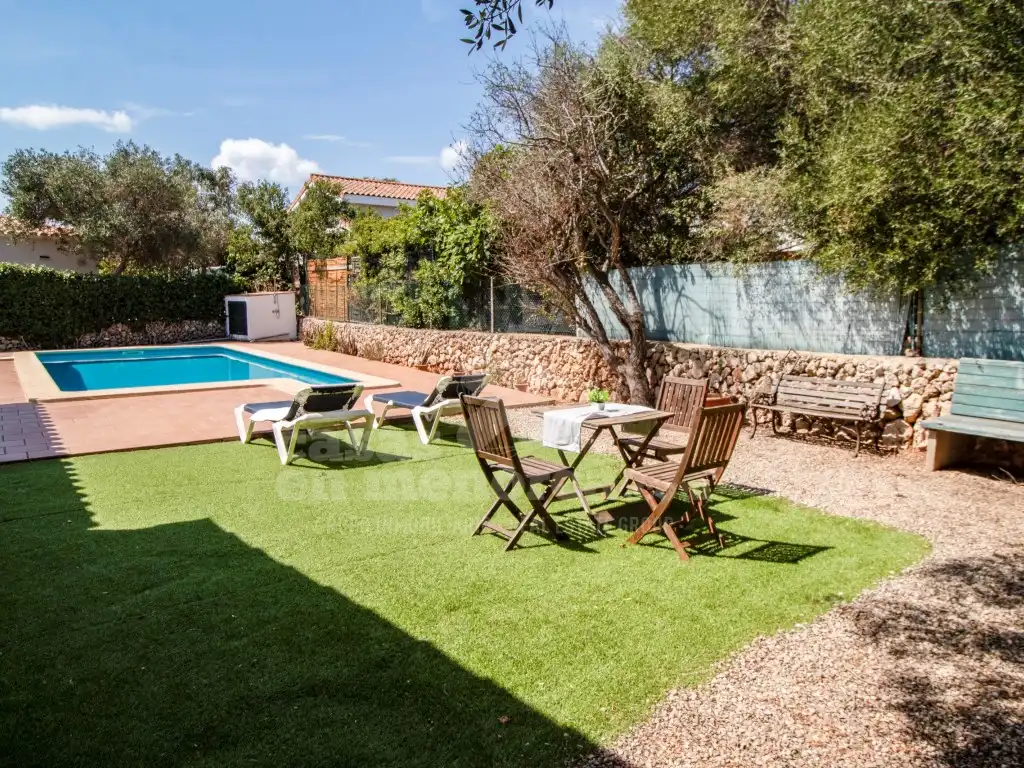 Terraza de Finca rústica en venta en Es Castell con Aire acondicionado, Terraza y Piscina