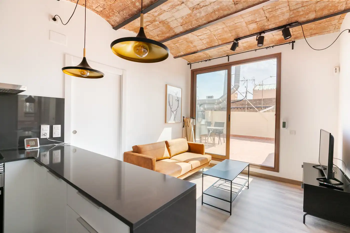 Sala de estar de Piso en venta en Barcelona con Aire acondicionado, Parquet y Terraza