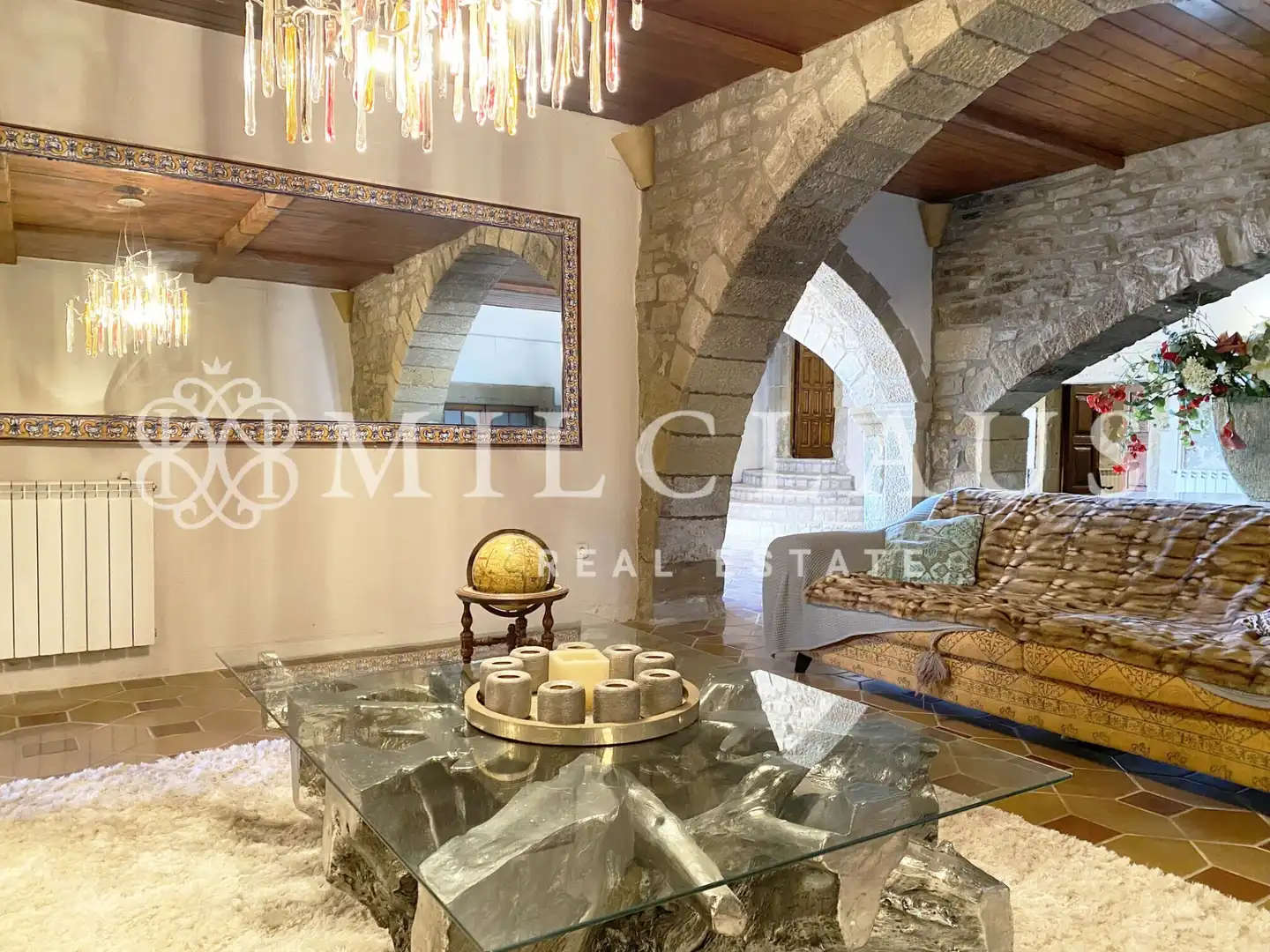 Sala d'estar de Finca rústica en venda en Talamanca amb Aire condicionat, Calefacció i Jardí privat