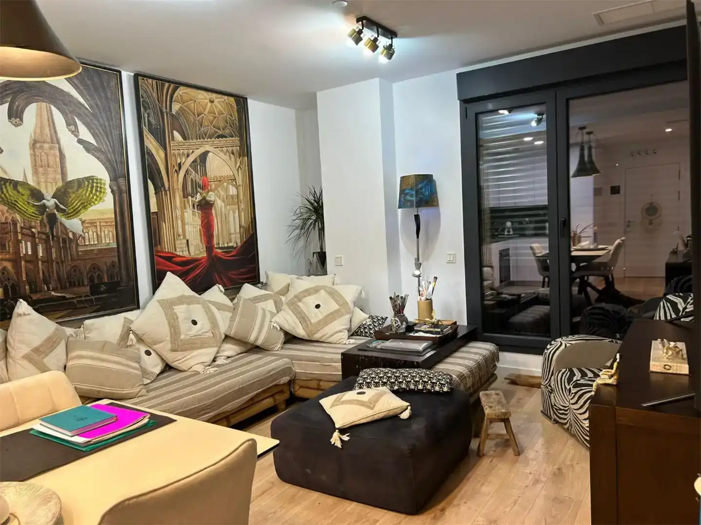 Wohnzimmer von Wohnungen zur Miete in Málaga Capital mit Klimaanlage und Schwimmbad