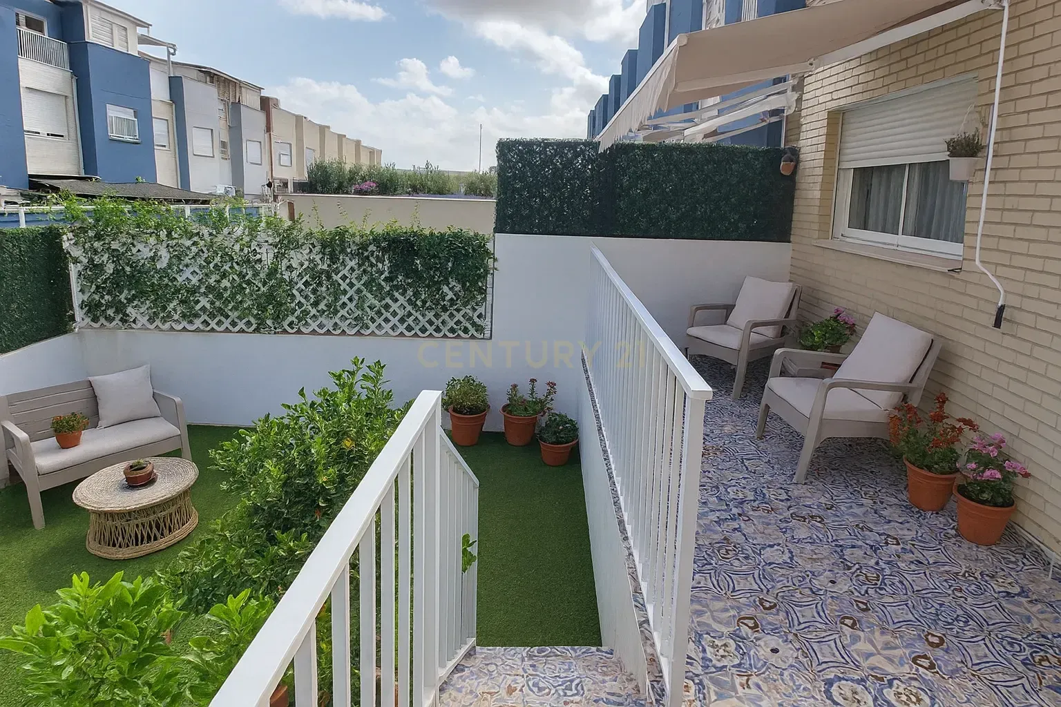 Terrassa de Casa adosada de lloguer en Massamagrell amb Aire condicionat, Jardí privat i Rentadora