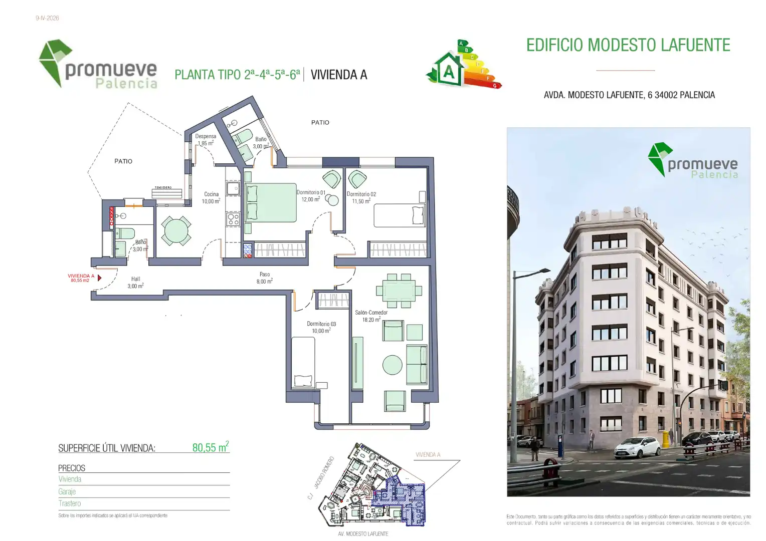 Piso con ascensor en venta en Avenida Modesto Lafuente 6