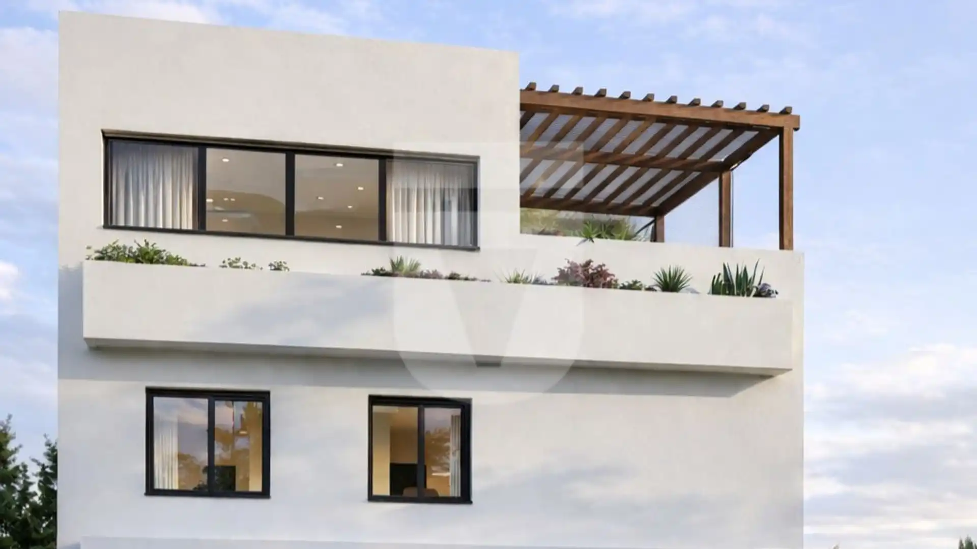 Außenansicht von Maisonette zum Verkauf in Tiana mit Klimaanlage, Heizung und Parkett