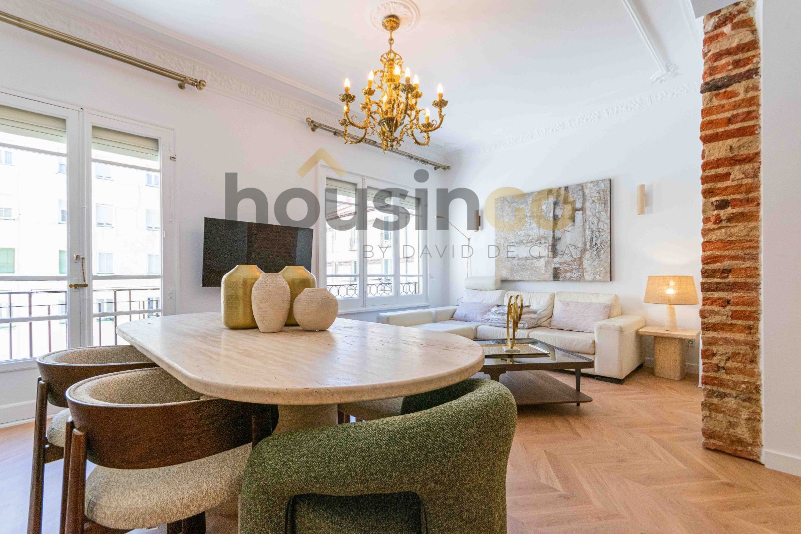 Living room of Flat for rent in  Madrid Capital  with Air Conditioner, Heating and Terrace
