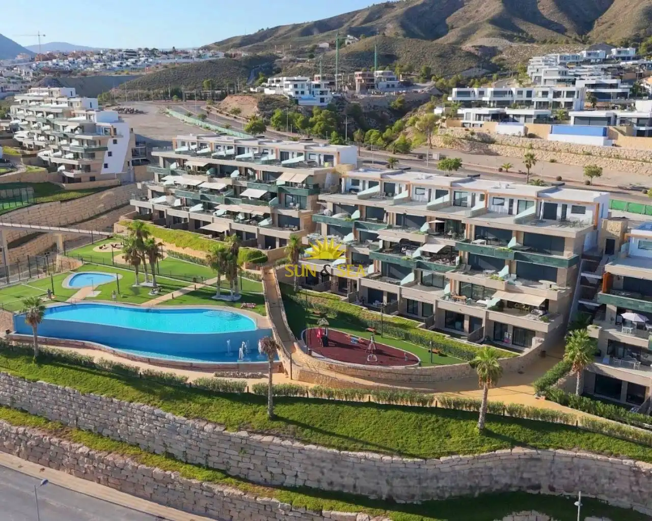 Außenansicht von Wohnungen zur Miete in Finestrat mit Klimaanlage, Heizung und Terrasse