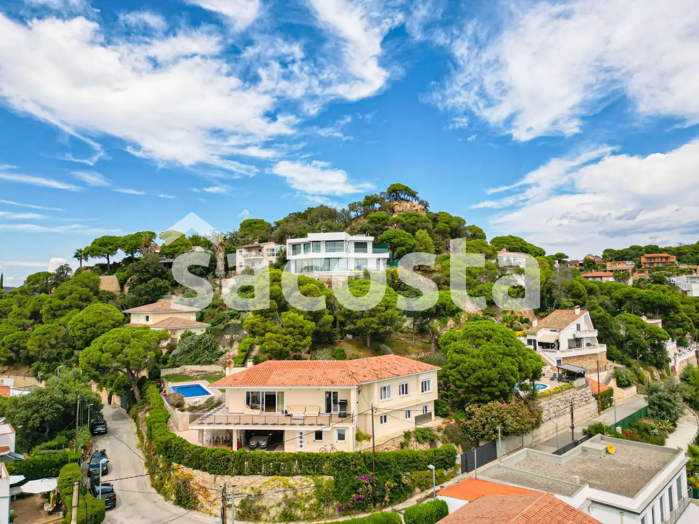 Außenansicht von Haus oder Chalet zum Verkauf in Lloret de Mar mit Klimaanlage, Heizung und Privatgarten