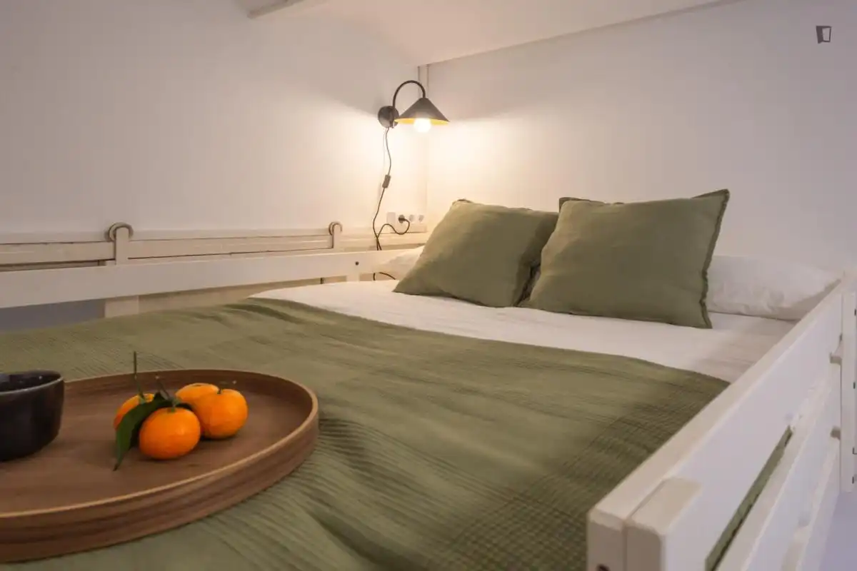 Schlafzimmer von Wohnungen zur untervermieten in  Palma de Mallorca mit Möbliert, Ofen und Waschmaschine