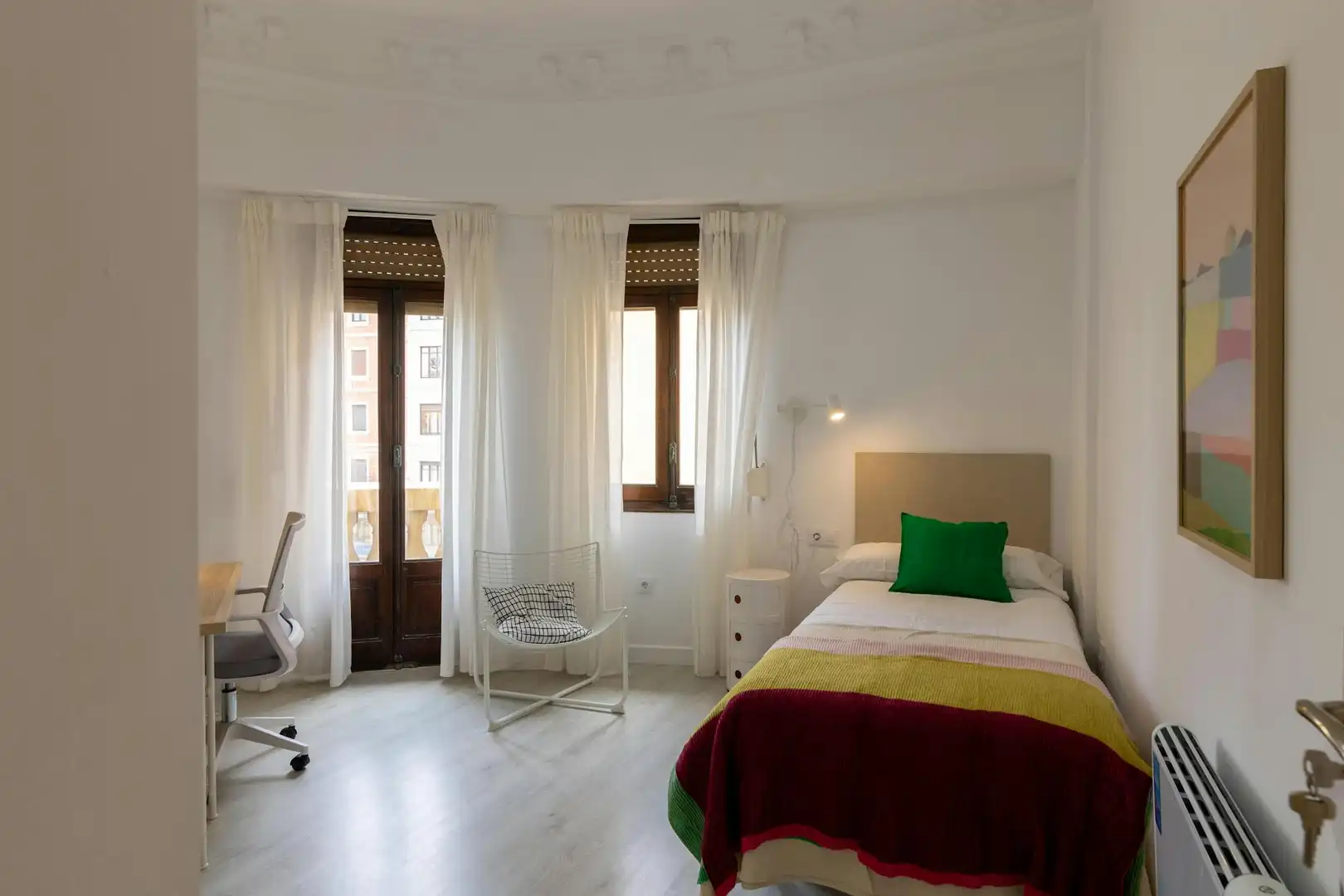 Bedroom of Flat for rent in Valencia  with Heating, Washing machine and TV